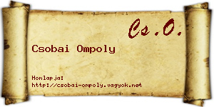 Csobai Ompoly névjegykártya